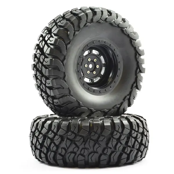 FTX Mauler 2.2" All Terrain Tyres Pre-Glued on Black Wheels (2)