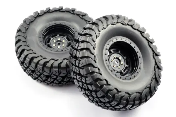 FTX Mauler 2.2" All Terrain Tyres Pre-Glued on Black Wheels (2)