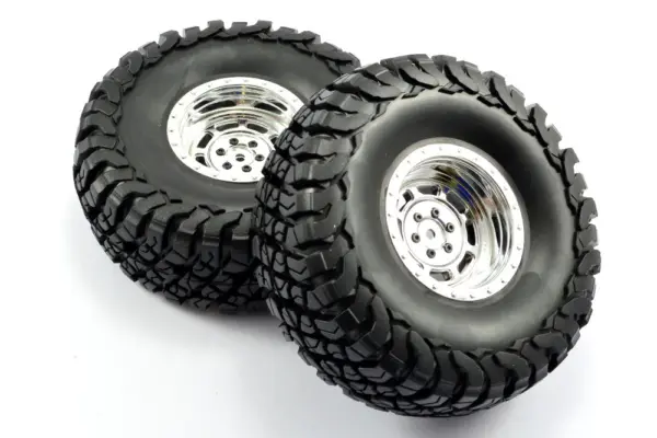 FTX Mauler 2.2" All Terrain Tyres Pre-Glued on Chrome Wheel (2) – view 4