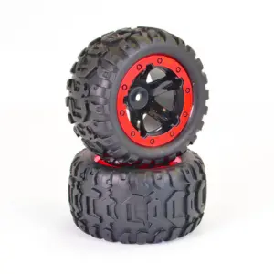 FTX Tracer Monster Truck Red Wheel/Tyres Complete (Pr)