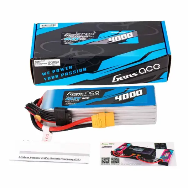 Gensace Soaring Lipo 6s 22.2v-4000-60c (Xt90) 164x46x43mm 690g G-Tech