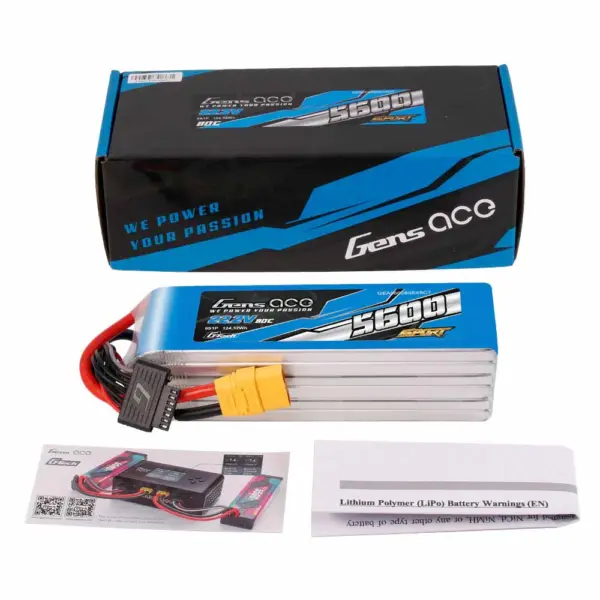 Gensace Sport Lipo 6s 22.2v-5600-80c (Xt90s) 161x46x47mm 760g G-Tech