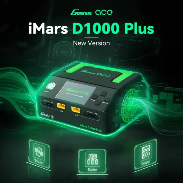 Gensace Charger Imars D1000 Plus Smart Dual Channel Ac 1000w (Uk)