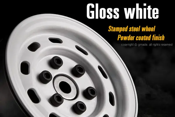 Gmade 1.9 Sr02 Beadlock Wheels (Gloss White) (2) – view 2