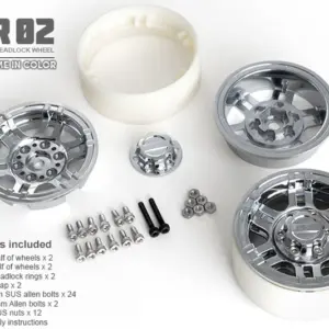 Gmade 1.9 Nr02 Beadlock Wheels (Chrome) (2)
