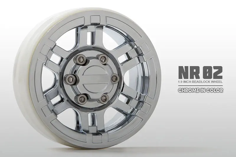 Gmade 1.9 Nr02 Beadlock Wheels (Chrome) (2) – view 4