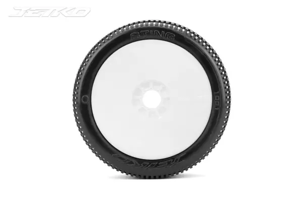 Jetko Sting Soft 1:8 Buggy Pre-Glued White Revo Rims (2)