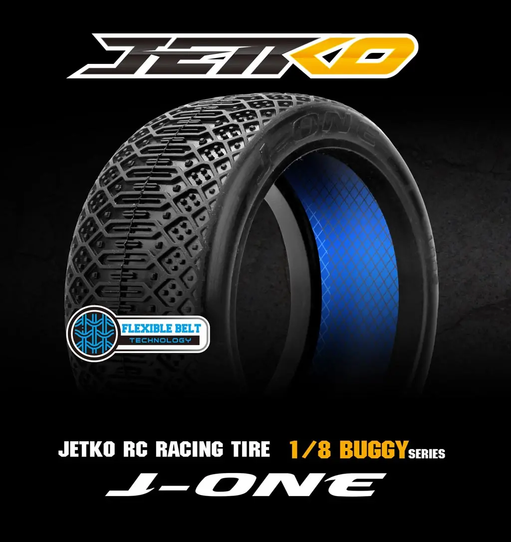 Jetko J One COMPOSITE ULTRA SOFT Belted 1:8 Buggy Tyres Only (4) – view 2