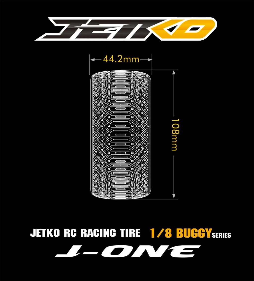 Jetko J One COMPOSITE ULTRA SOFT Belted 1:8 Buggy Tyres Only (4) – view 3