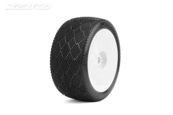 Jetko J Zero Soft 1:8 Truggy Pre-Glued on White Rims (2)