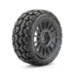 Jetko Ex Tomahawk 1:8 Buggy Belted Tyre Black Wheels 17mm Hex (2)