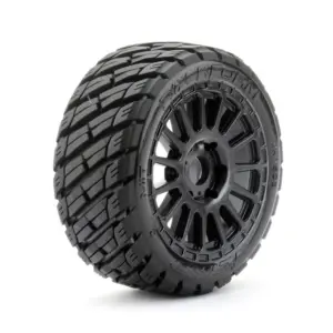 Jetko Ex Rockform 1:8 Buggy Belted Tyre Black Wheels 17mm Hex (2)