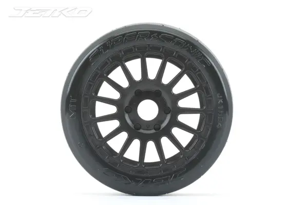 Jetko EX Super Sonic 1:8 Slicks Belted Tyre Black Wheels 17mm Hex (2)