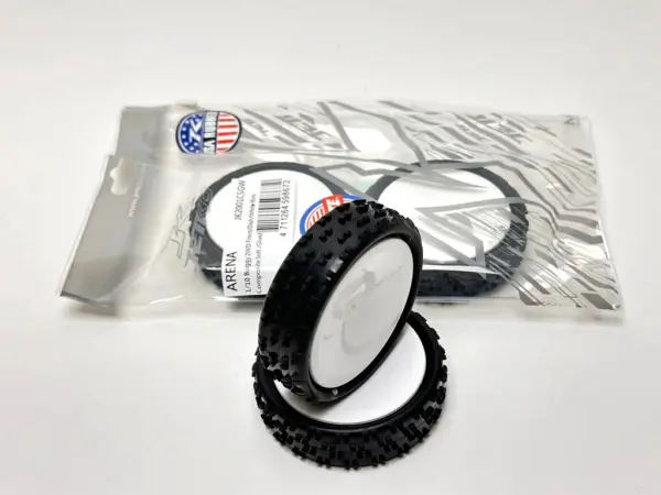 Jetko Arena 1:10 Buggy 2.2 Front Tyres 2wd Pre Mount White Wheel Soft