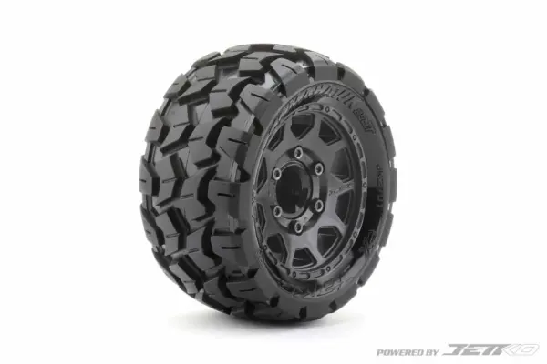 Jetko Ex Tyre St Tomahawk Black Wheel 2.8 Hex 12-14-17mm (2)"