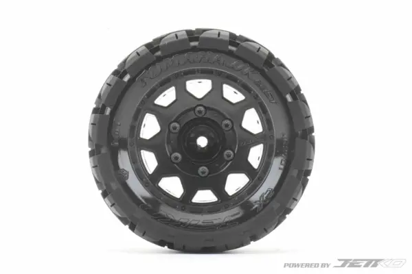 Jetko Ex Tyre St Tomahawk Black Wheel 2.8 Hex 12-14-17mm (2)"