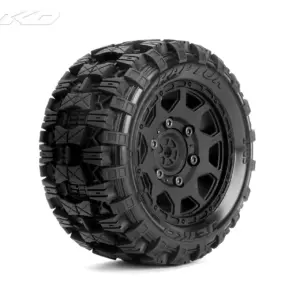Jetko Ex Tyre St Raptor Black Wheel 2.8 Hex 12-14-17mm (2)"