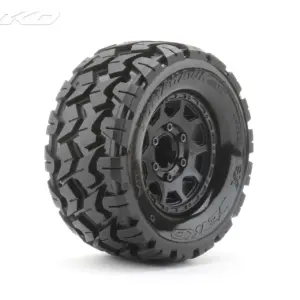 Jetko Ex Tyre Mt Tomahawk Black Wheel 2.8 Hex 12-14-17mm (2)"