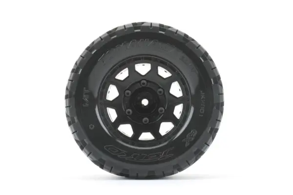 Jetko Ex Tyre Mt Tomahawk Black Wheel 2.8 Hex 12-14-17mm (2)"
