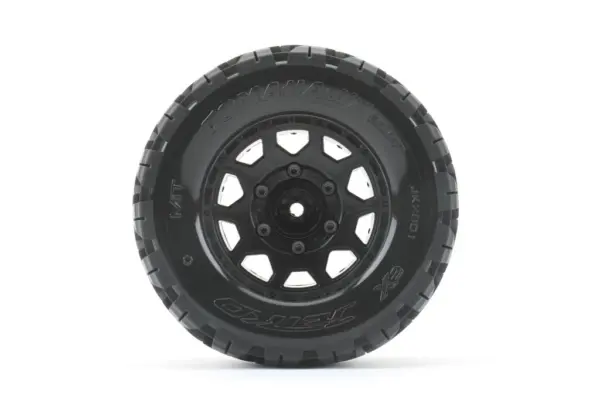 Jetko Ex Tyre Mt Tomahawk Black Wheel 2.8 Hex 12-14-17mm (2)"