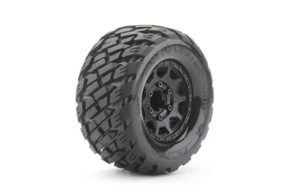 Jetko Ex Tyre Mt Tomahawk Black Wheel 2.8 Hex 12-14-17mm (2)"
