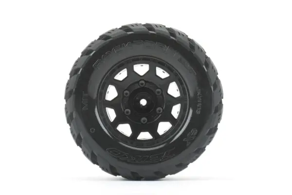 Jetko Ex Tyre Mt Tomahawk Black Wheel 2.8 Hex 12-14-17mm (2)"