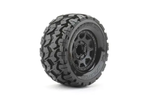 Jetko Ex Tyre Mt Tomahawk Black Wheel 2.8 Hex 12-14-17mm (2)"