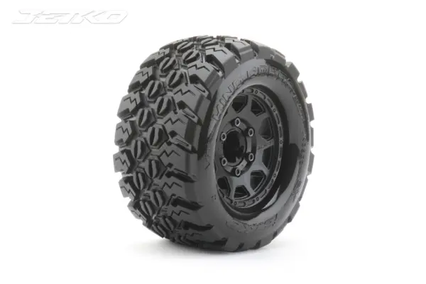 Jetko Ex Tyre Mt King Cobra Black Wheel 2.8 Hex 12-14-17mm (2)"