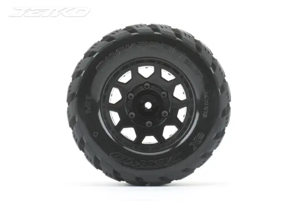 Jetko Ex Tyre Mt Rockform Black Wheel 2.8 Hex 12-14-17mm (2)"