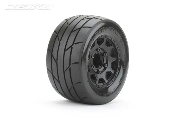 Jetko Ex Tyre Mt Super Sonic Black Wheel 2.8 Hex 12-14-17mm (2)"