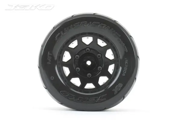 Jetko Ex Tyre Mt Super Sonic Black Wheel 2.8 Hex 12-14-17mm (2)"