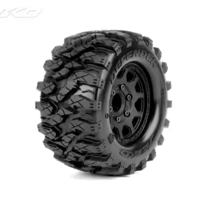 Jetko Ex Tyre Mt Defender Black Wheel 2.8 Hex Hex 12-14-17mm (2)"