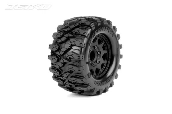 Jetko Ex Tyre Mt Defender Black Wheel 2.8 Hex Hex 12-14-17mm (2)"