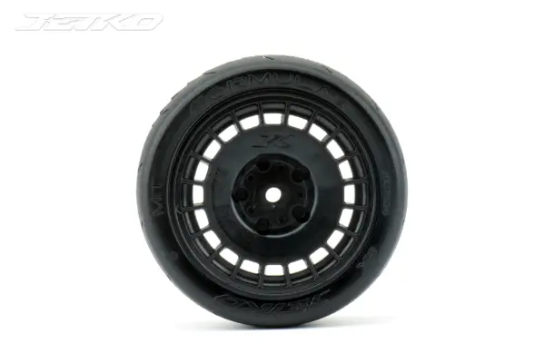 Jetko Ex Formula 1/10 Slicks Tyre Black Wheel 12mm Hex (4)
