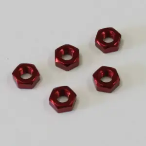 Nuts Alu Red m3x2.4mm (5) Kyosho