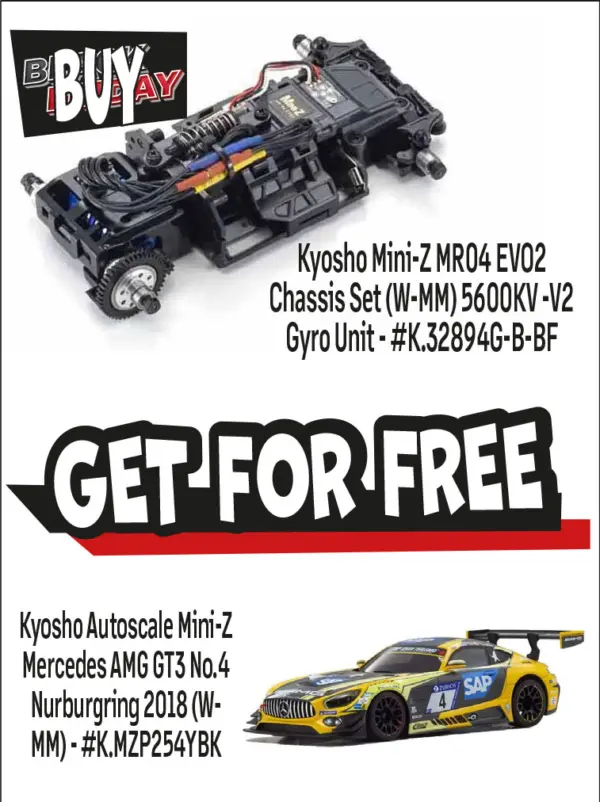 Kyosho Mini-Z Mr04 Evo2 Chassis Set (W-Mm) 5600kv -V2 Gyro Unit