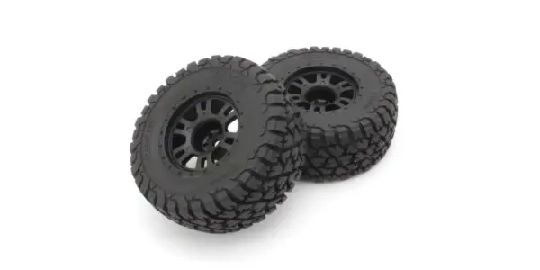 Pre-Glued Tyres on Black Wheels 2.4 (2) Kyosho Toyota Tacoma"