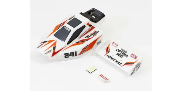 Pre-Painted Mini-Z Buggy Turbo Optima Mid Sp Body Set - White