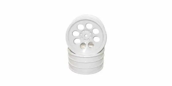Kyosho Optima Mid White 50mm Front 8 Holes Wheel (2)