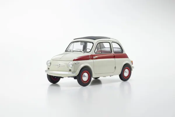Kyosho 1:18 Fiat Nuova 500 Sport Light Gray/Red Line