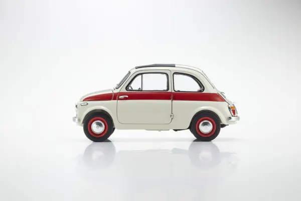 Kyosho 1:18 Fiat Nuova 500 Sport Light Gray/Red Line