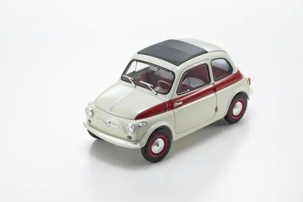 Kyosho 1:18 Fiat Nuova 500 Sport Light Gray/Red Line