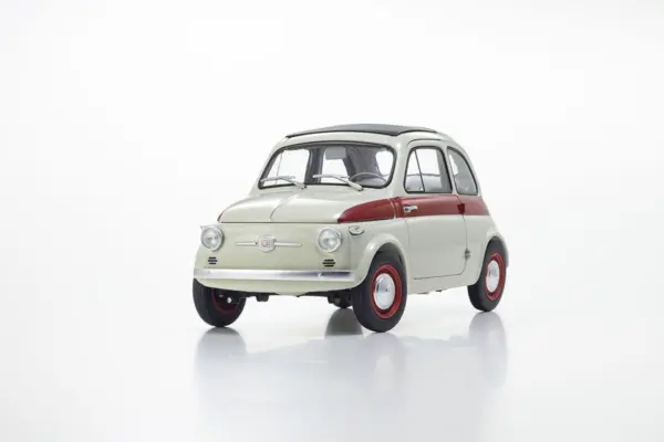 Kyosho 1:18 Fiat Nuova 500 Sport Light Gray/Red Line