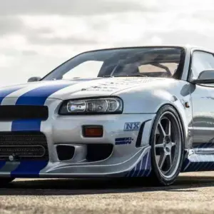 Kyosho 1:12 Resin Nissan Gt-R 2001 Fast & Furious Silver/Blue Stripes