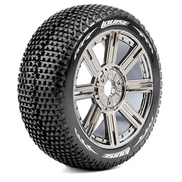 Louise Rc B-Turbo 1/8 Fr/Rr Super Soft Hex 17mm Spoke Black Chrome