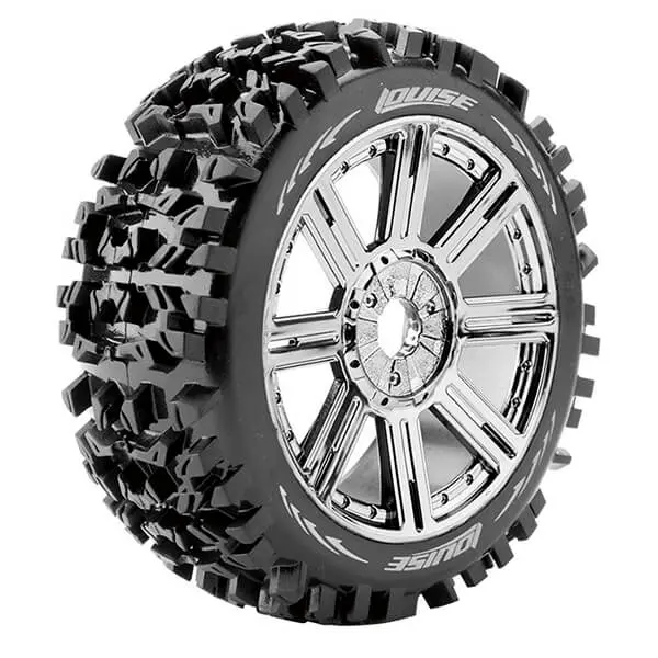 Louise Rc B-Pioneer 1/8 Fr/Rr Soft Hex 17mm Spoke Black Chrome