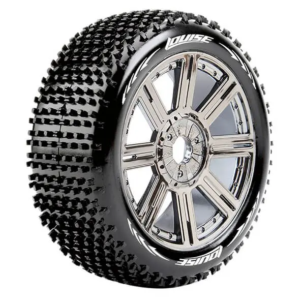 Louise Rc B-Hornet 1/8 Fr/Rr Soft Hex 17mm Spoke Black Chrome