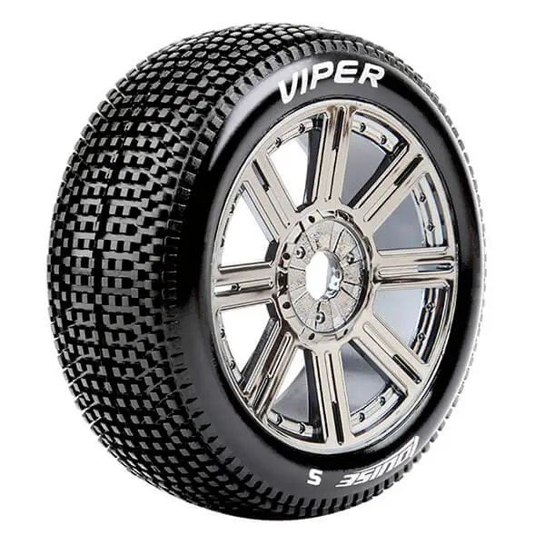Louise Rc B-Viper 1/8 Fr/Rr Super Soft Hex 17mm Spoke Black Chrome