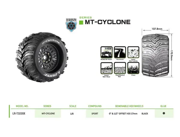 Louise Rc Mt-Cyclone Removable Hex 17mm 1/8 0" & 1/2" Offset – view 6