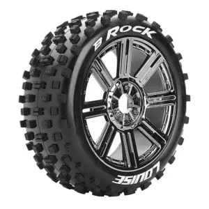Louise Rc B-Rock 1/8 Fr/Rr Soft Hex 17mm Spoke Black Chrome